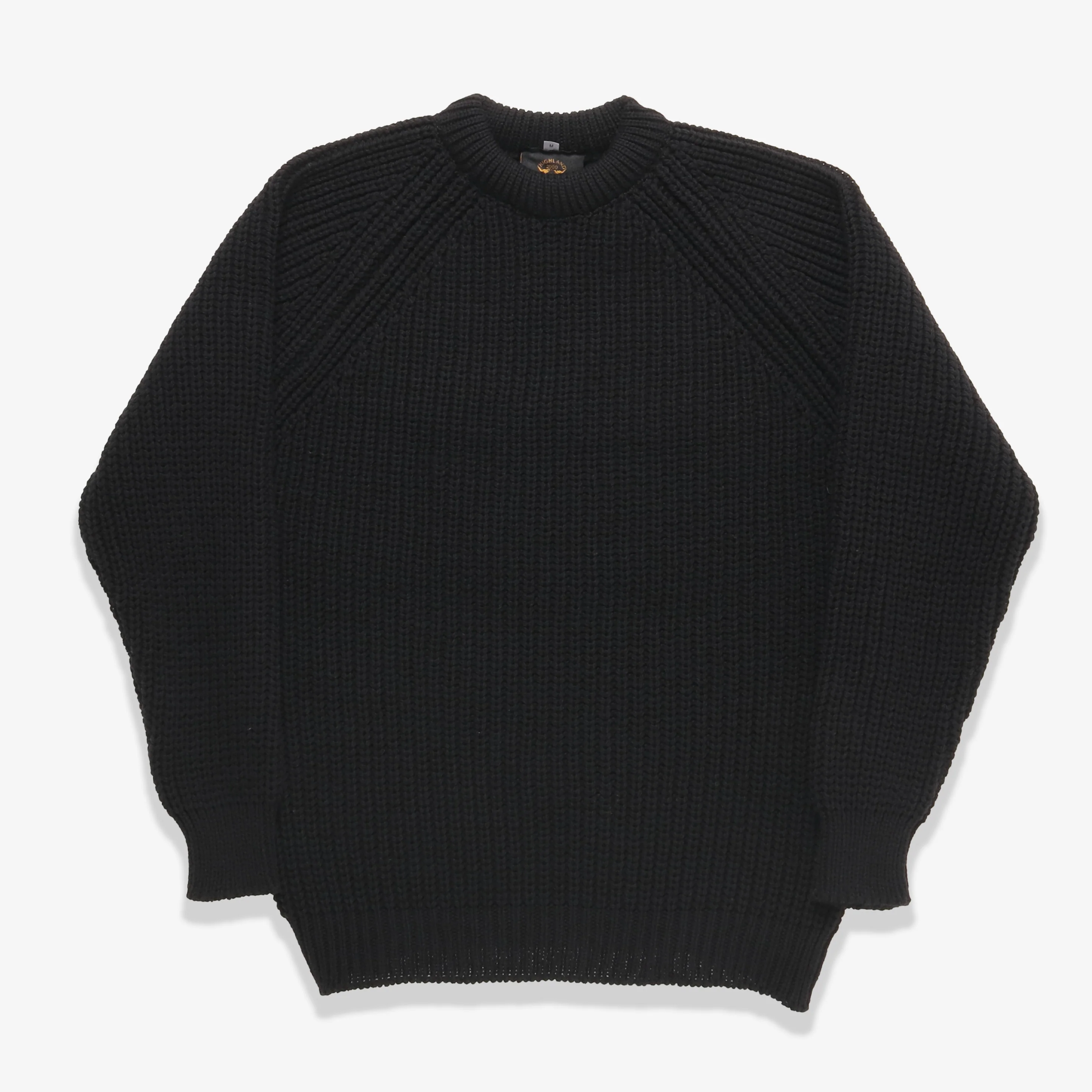 Merino Fisherman Sweater - Black