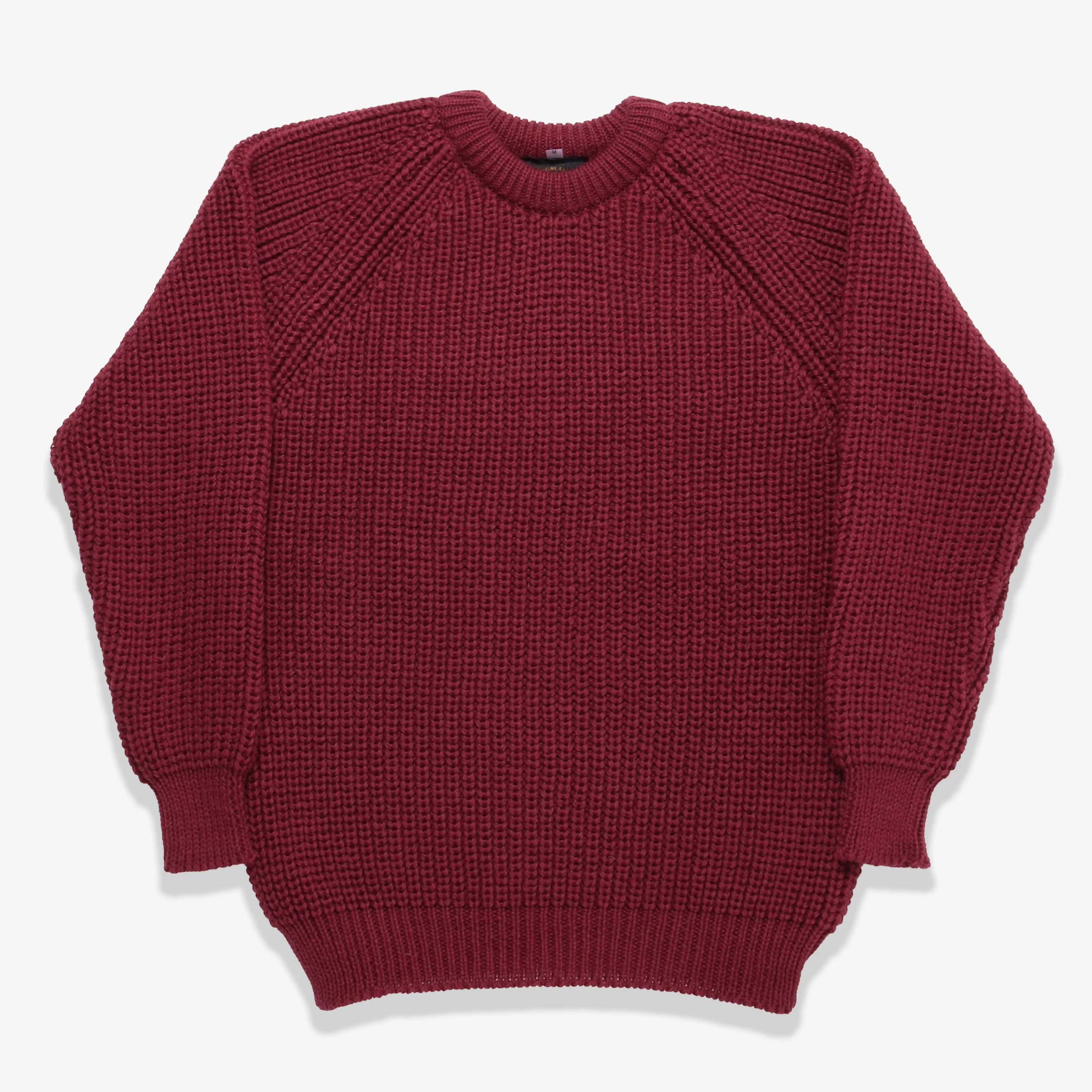 Wool Fisherman Sweater - Port